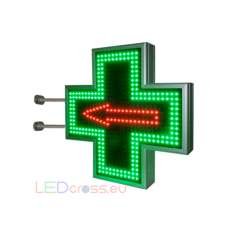 You need a LED Cross Light Pharmacy Sign 60 x 60 cm with arrows / 1.9 x